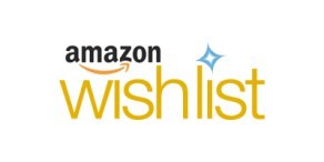 Amazon Wishlist logo featuring the words "amazon wishlist" in black and yellow text with a blue sparkle graphic above the letter "i" in "wishlist.