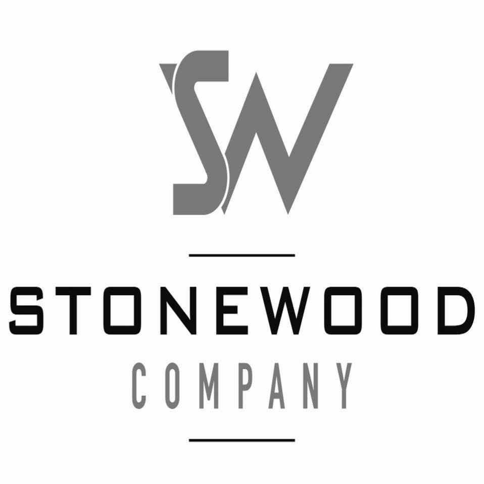 A grayscale logo with stylized “SW” above the words “STONEWOOD COMPANY.” “STONEWOOD” is bold and uppercase; “COMPANY” is lighter and spaced out. Lines separate the words.